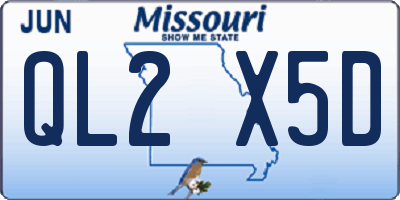 MO license plate QL2X5D