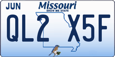 MO license plate QL2X5F