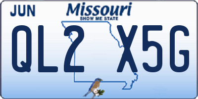 MO license plate QL2X5G