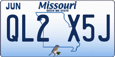 MO license plate QL2X5J