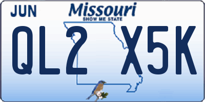 MO license plate QL2X5K