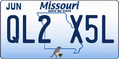MO license plate QL2X5L