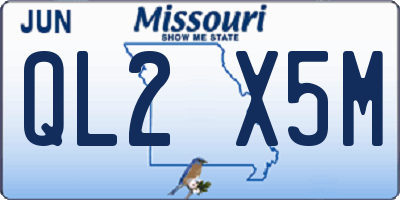 MO license plate QL2X5M