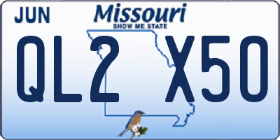 MO license plate QL2X5O
