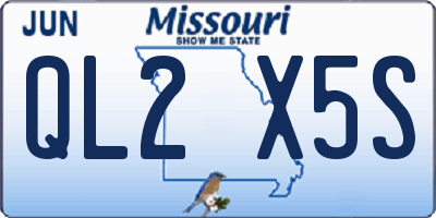 MO license plate QL2X5S