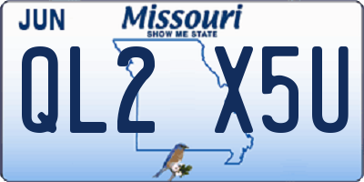 MO license plate QL2X5U