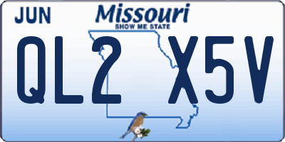 MO license plate QL2X5V