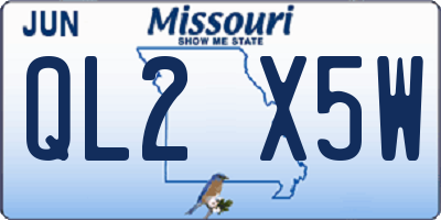 MO license plate QL2X5W