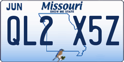 MO license plate QL2X5Z