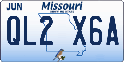 MO license plate QL2X6A