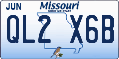 MO license plate QL2X6B
