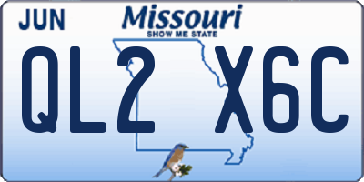 MO license plate QL2X6C