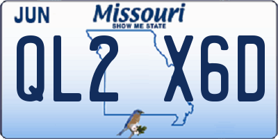 MO license plate QL2X6D
