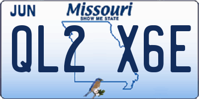 MO license plate QL2X6E