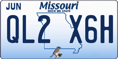 MO license plate QL2X6H