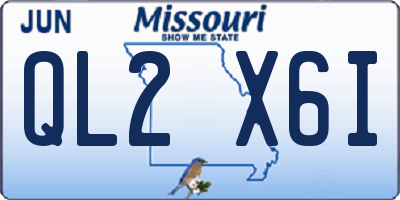 MO license plate QL2X6I