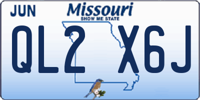 MO license plate QL2X6J