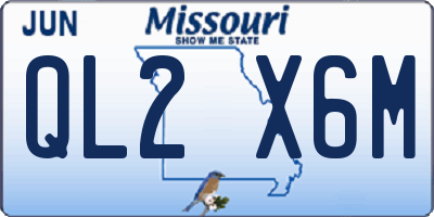 MO license plate QL2X6M