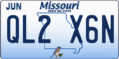 MO license plate QL2X6N