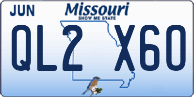 MO license plate QL2X6O
