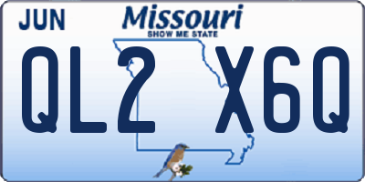 MO license plate QL2X6Q