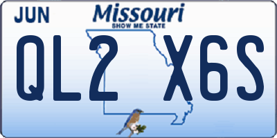 MO license plate QL2X6S
