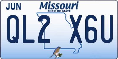 MO license plate QL2X6U