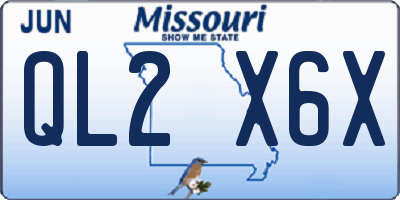 MO license plate QL2X6X