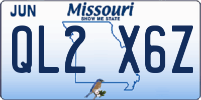 MO license plate QL2X6Z