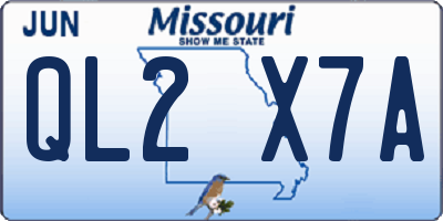 MO license plate QL2X7A