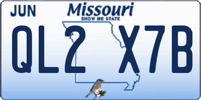 MO license plate QL2X7B