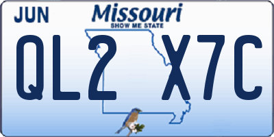 MO license plate QL2X7C
