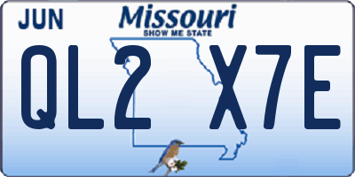 MO license plate QL2X7E