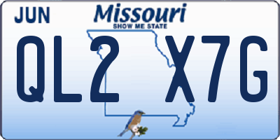 MO license plate QL2X7G