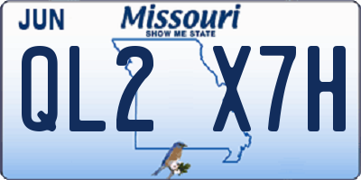 MO license plate QL2X7H