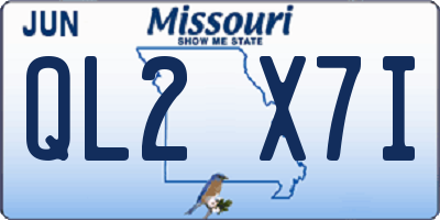 MO license plate QL2X7I