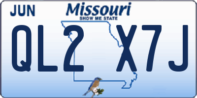 MO license plate QL2X7J