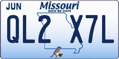 MO license plate QL2X7L