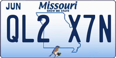 MO license plate QL2X7N