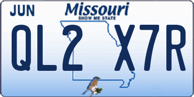 MO license plate QL2X7R