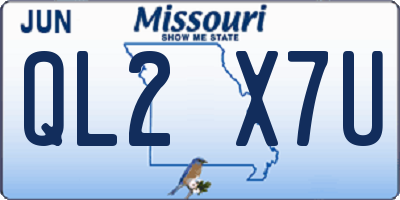MO license plate QL2X7U