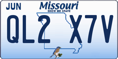 MO license plate QL2X7V