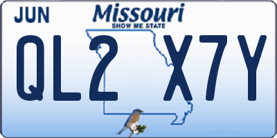 MO license plate QL2X7Y