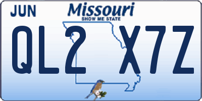 MO license plate QL2X7Z