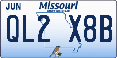 MO license plate QL2X8B