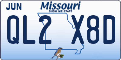 MO license plate QL2X8D