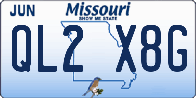 MO license plate QL2X8G