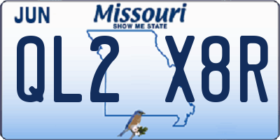 MO license plate QL2X8R