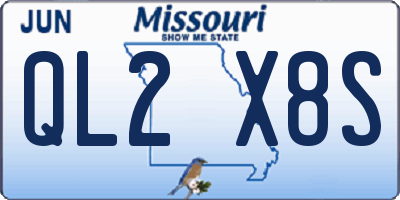 MO license plate QL2X8S