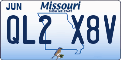 MO license plate QL2X8V